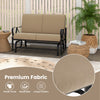 Durable Metal 2 Person Patio Glider Rocking Chair Cushioned Loveseat Garden Yard 300kg