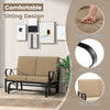 Durable Metal 2 Person Patio Glider Rocking Chair Cushioned Loveseat Garden Yard 300kg