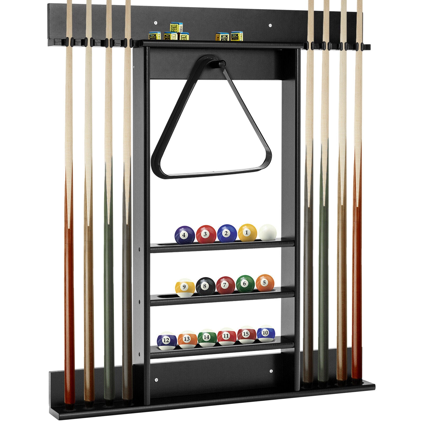 AU Wall-mounted Billiard Cue Rack Only Billiard Stick Holder Wall Pool Stick Holder