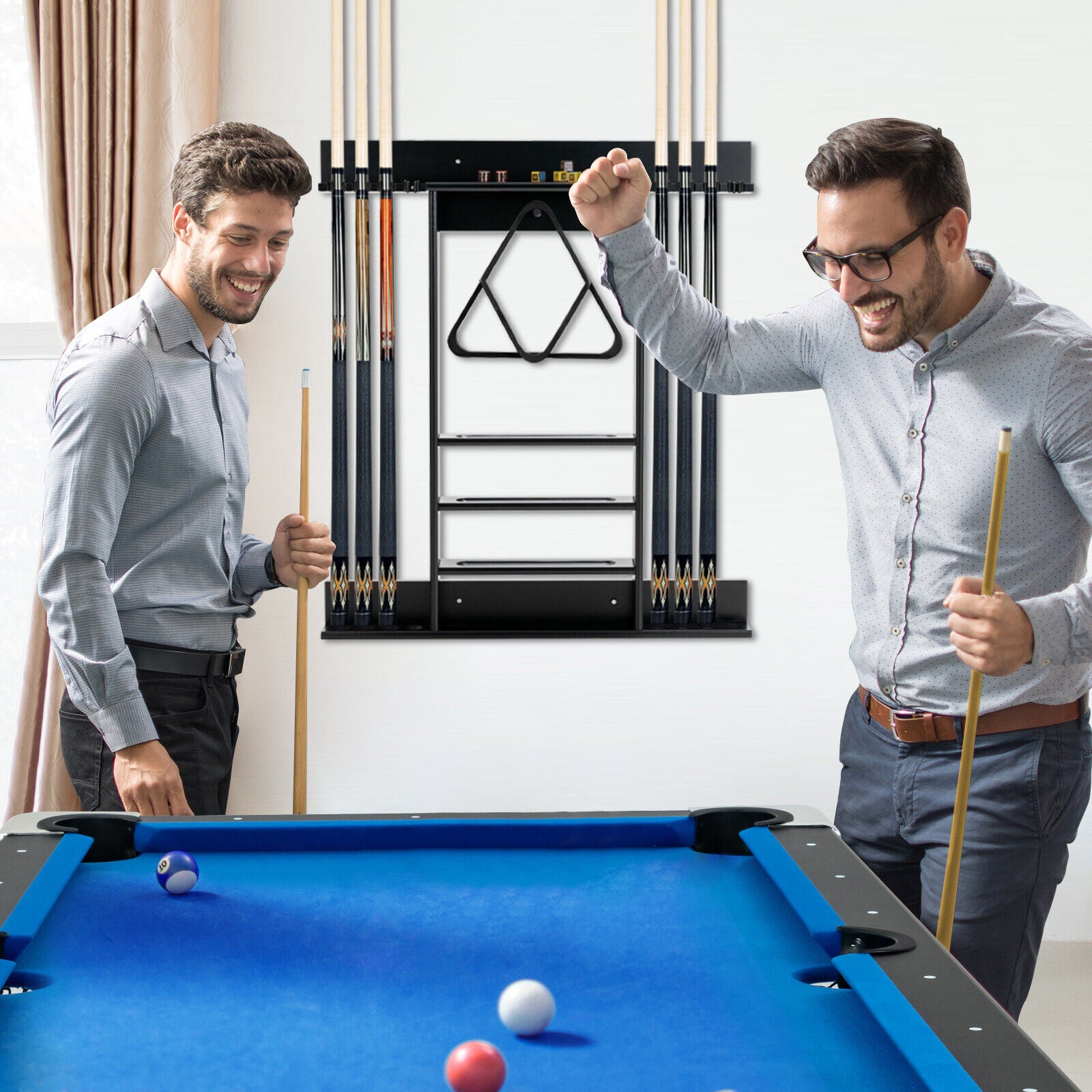 AU Wall-mounted Billiard Cue Rack Only Billiard Stick Holder Wall Pool Stick Holder