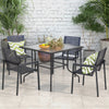 89CM Outdoor Tempered Glass Top Patio Bistro Dining Table With 38 mm Umbrella Hole