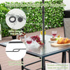 89CM Outdoor Tempered Glass Top Patio Bistro Dining Table With 38 mm Umbrella Hole