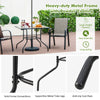 89CM Outdoor Tempered Glass Top Patio Bistro Dining Table With 38 mm Umbrella Hole
