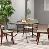 89CM Outdoor Tempered Glass Top Patio Bistro Dining Table With 38 mm Umbrella Hole