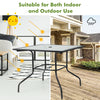 89CM Outdoor Tempered Glass Top Patio Bistro Dining Table With 38 mm Umbrella Hole
