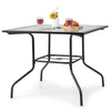 89CM Outdoor Tempered Glass Top Patio Bistro Dining Table With 38 mm Umbrella Hole
