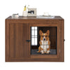 2-in-1 Dog Crate End Table Kennel with Cushion and Double Doors