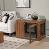 2-in-1 Dog Crate End Table Kennel with Cushion and Double Doors