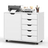 5-Drawer Modern Storage Cabinet Mobile Printer Stand Dresser With Wheel
