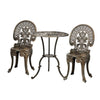 3PCS Premium Outdoor Cast Aluminium Table and Chair Bistro Setting Patio Set Bronze