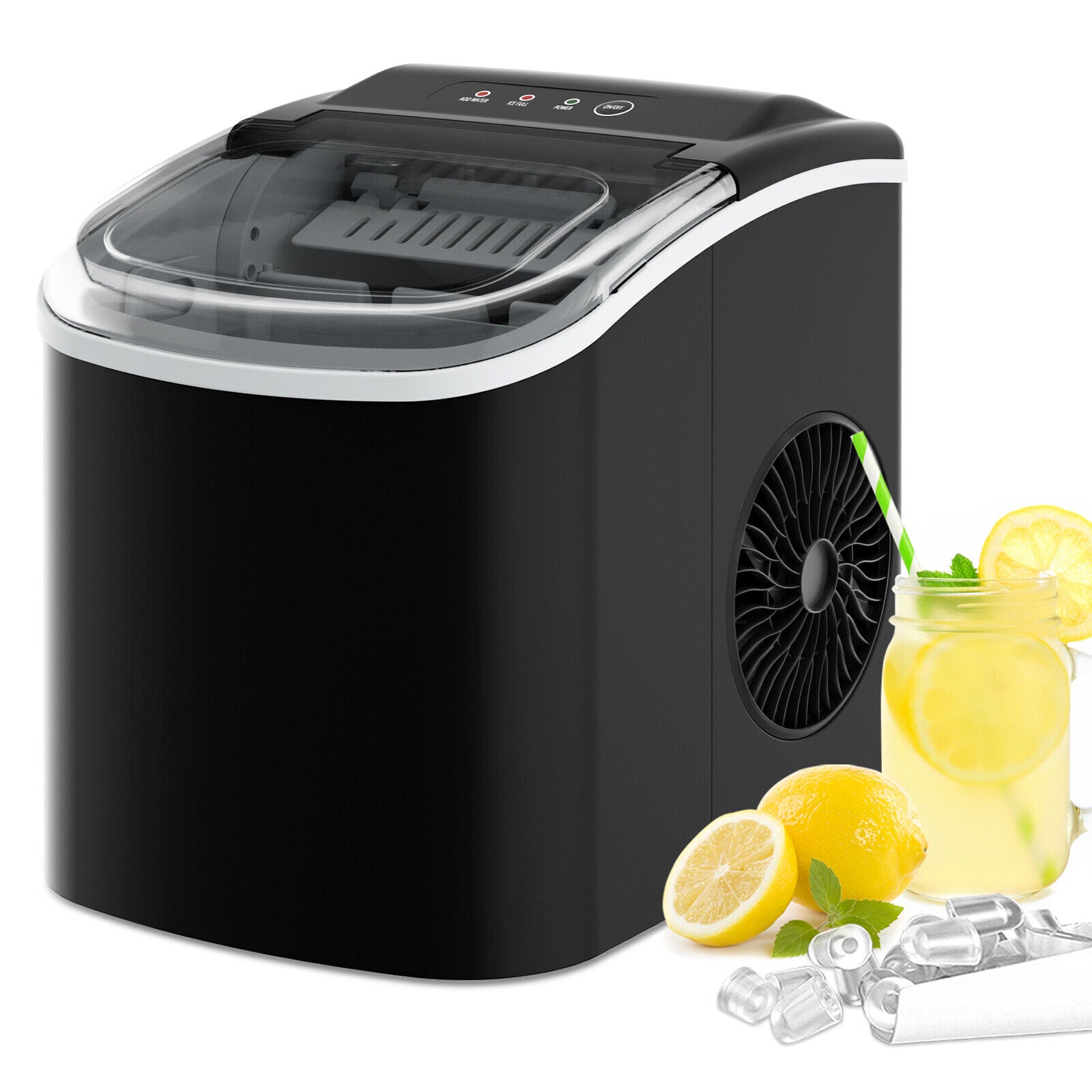 Commercial Portable Countertop Ice Maker Machine Ice Cube 12kg/24 hr Bar