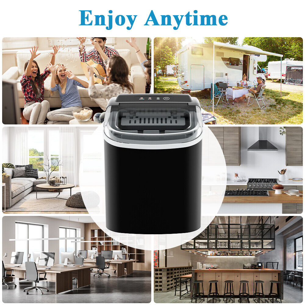 Commercial Portable Countertop Ice Maker Machine Ice Cube 12kg/24 hr Bar