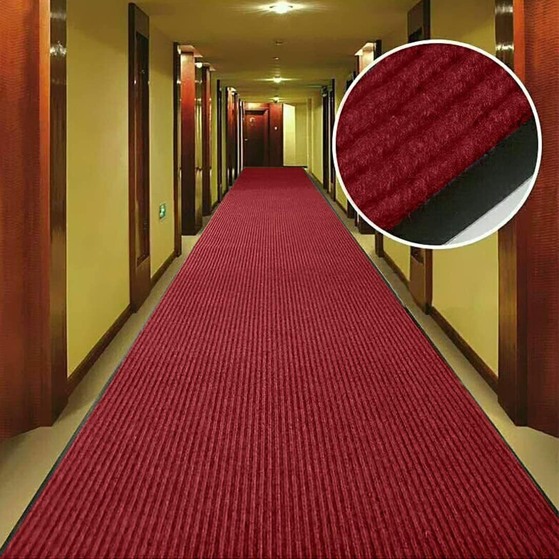 90*300cm Non Slip Rubber Floor Mat Area Carpet Door Entrance Hallway Runner Rug