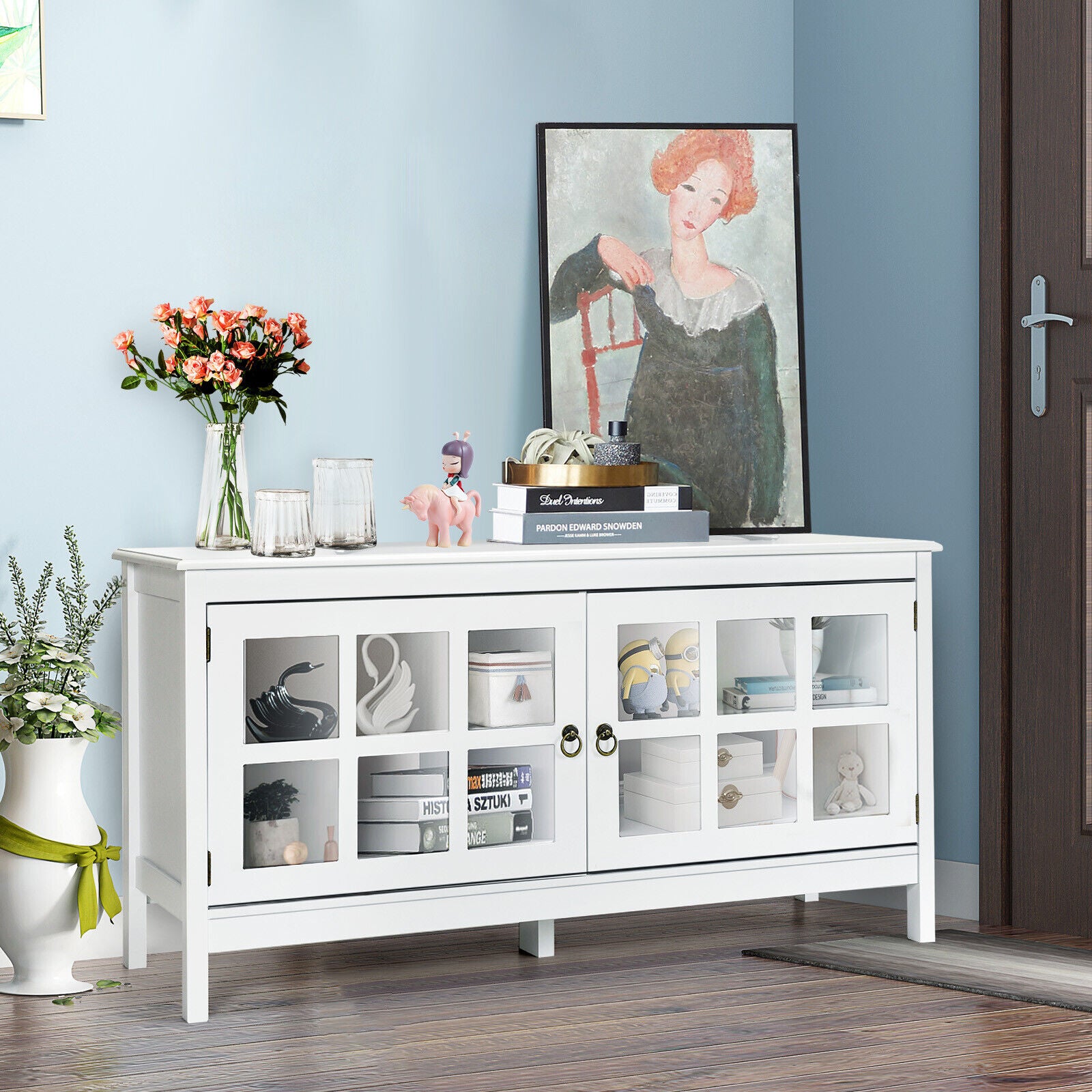 Modern Wooden TV Cabinet Entertainment Unit Stand  Storage Cabinet