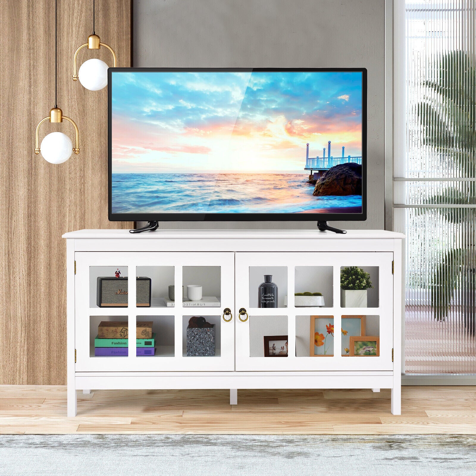 Modern Wooden TV Cabinet Entertainment Unit Stand  Storage Cabinet