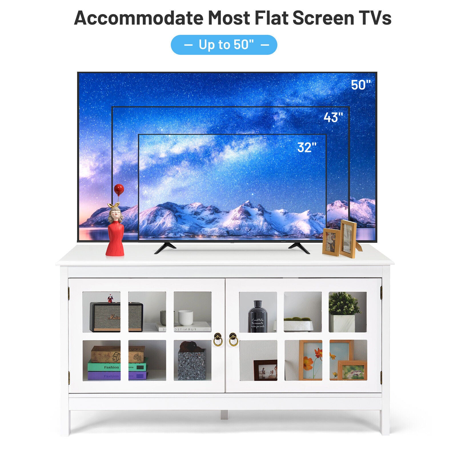 Modern Wooden TV Cabinet Entertainment Unit Stand  Storage Cabinet