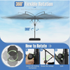 Tilt& 360° Rotation 3m Offset Hanging Umbrella outdoor- Grey