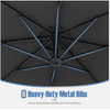 Tilt& 360° Rotation 3m Offset Hanging Umbrella outdoor- Grey