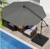 Tilt& 360° Rotation 3m Offset Hanging Umbrella outdoor- Grey