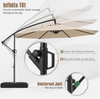 Tilt& 360° Rotation 3m Offset Hanging Umbrella outdoor- Beige