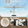 Tilt& 360° Rotation 3m Offset Hanging Umbrella outdoor- Beige
