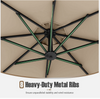 Tilt& 360° Rotation 3m Offset Hanging Umbrella outdoor- Beige