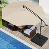 Tilt& 360° Rotation 3m Offset Hanging Umbrella outdoor- Beige