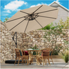 Tilt& 360° Rotation 3m Offset Hanging Umbrella outdoor- Beige