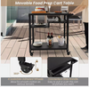 Outdoor Dining Cart Table Pizza Oven Table 3-Shelf Movable BBQ Cart