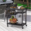 Outdoor Dining Cart Table Pizza Oven Table 3-Shelf Movable BBQ Cart
