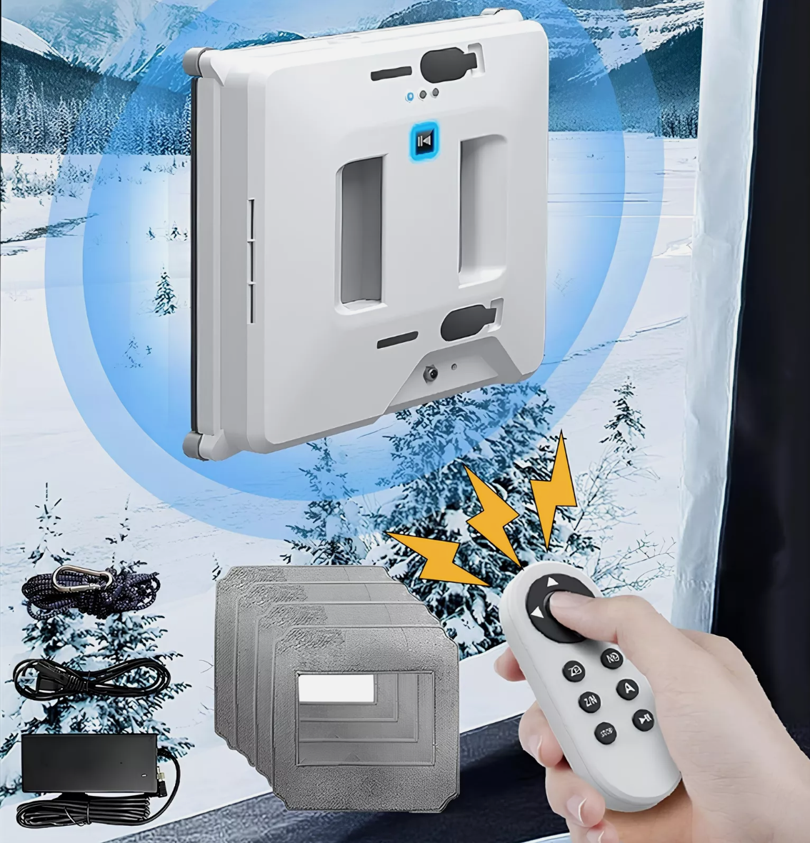 3000Pa Remote Control Window Cleaning Robot Dual Water Spray Home Window Cleaner
