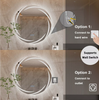 60cm Anti-fog LED Bathroom Mirror Circle Backlit HD Vanity Mirror Shatterproof