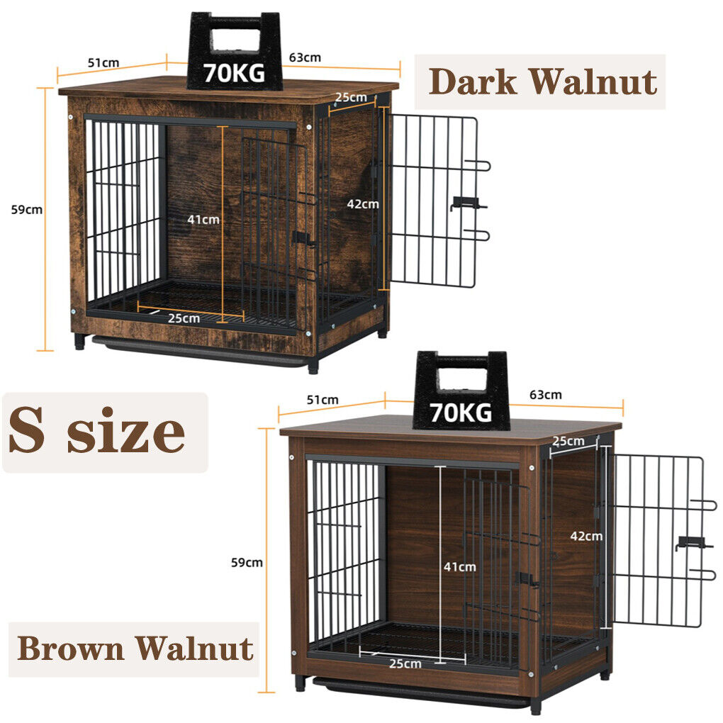 Heavy-Duty Large Elevated Dog Kennel w Toilet Dog Crate Pet Cage House End Table
