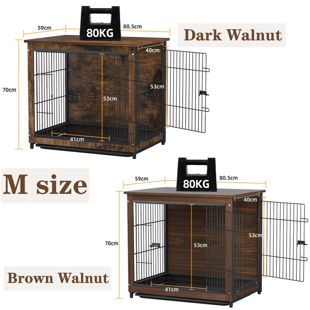 Heavy-Duty Large Elevated Dog Kennel w Toilet Dog Crate Pet Cage House End Table