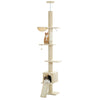 Height Adjustable Cat Tree Tower Scratching Post Ceiling High Cat Scratcher Condo Beds