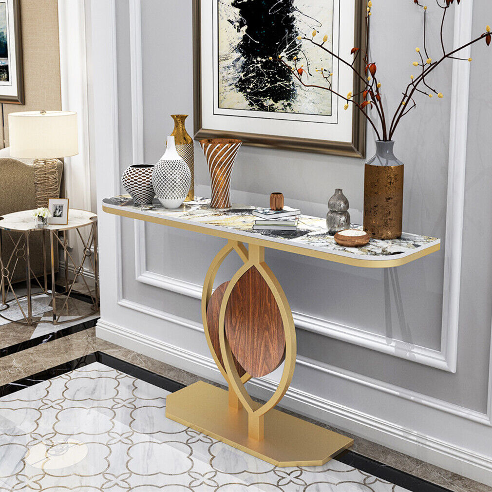 Noble Elegant Sintered Stone Console Entry Table Hallway Table- White