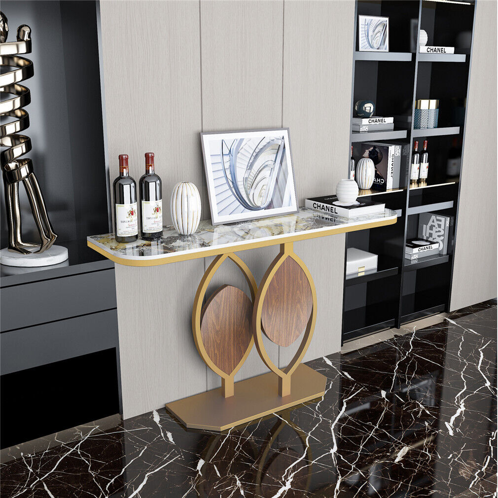 Noble Elegant Sintered Stone Console Entry Table Hallway Table- White