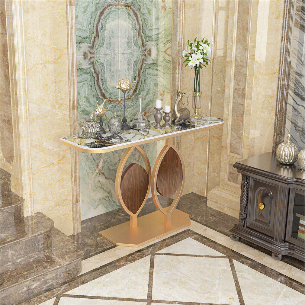 Noble Elegant Sintered Stone Console Entry Table Hallway Table- White