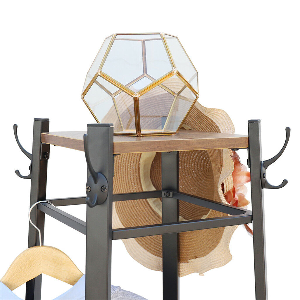 Heavy Duty Hall Tree Hat and Coat Stand with Shelves Hooks