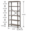 6-Tier Rustic Industrial Bookshelf Bookcase