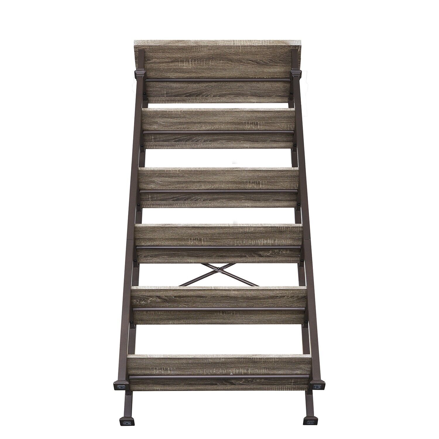 6-Tier Rustic Industrial Bookshelf Bookcase