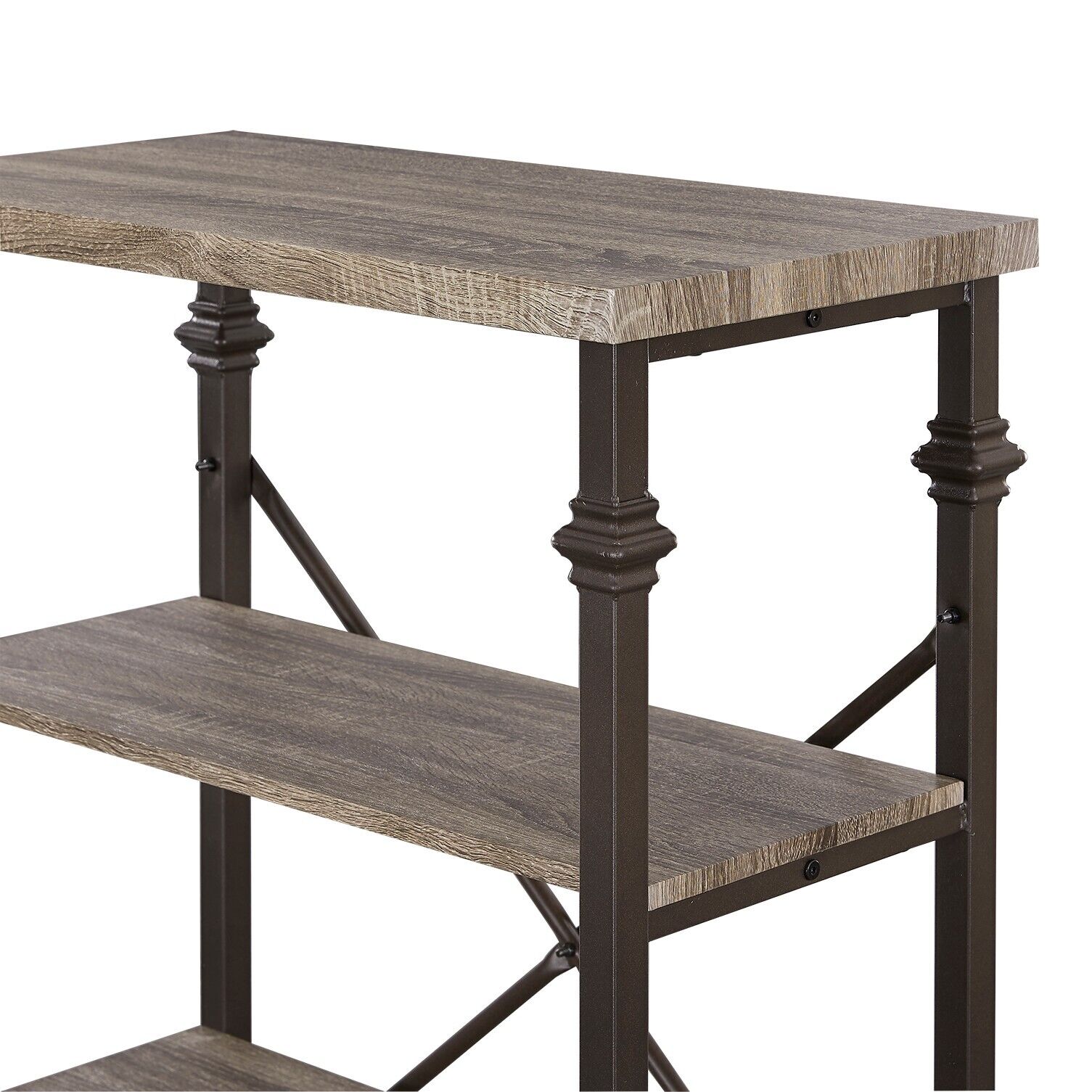 6-Tier Rustic Industrial Bookshelf Bookcase