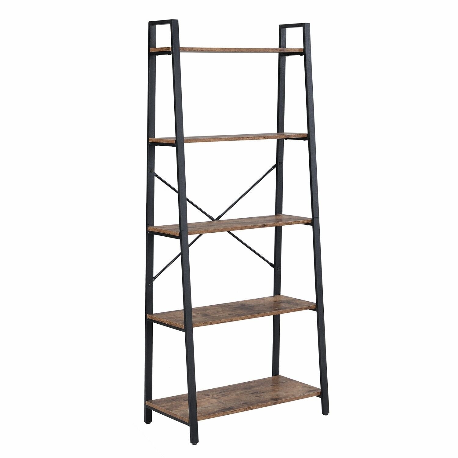 5 Tier Industrial Ladder Bookcases Display Rack