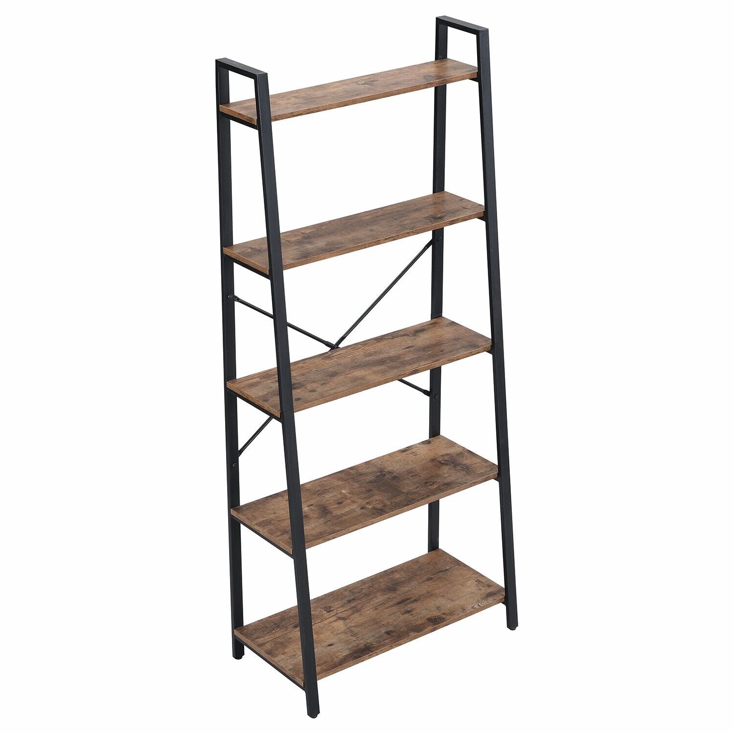 5 Tier Industrial Ladder Bookcases Display Rack