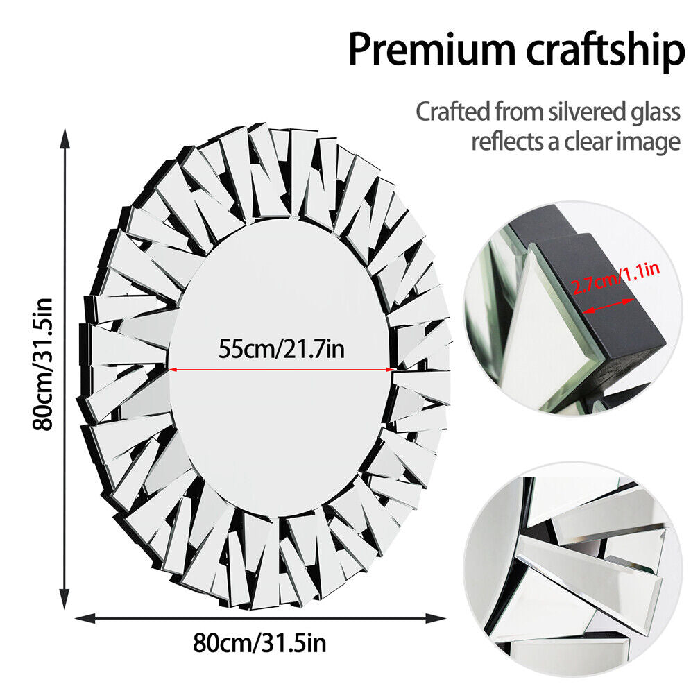 Sunburst Round 800MM Wall Mirror Beveled