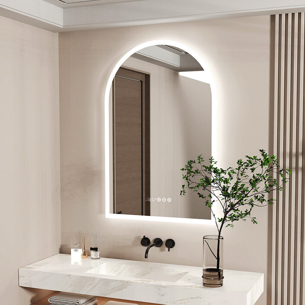 Arch-Shape LED Bathroom Mirror Backlit Frameless Lighted Mirror – Smart ...