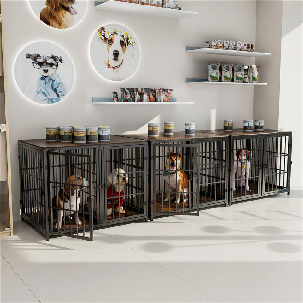 Indoor Large Wooden Pet House Dog Crate Aesthetic Puppy Kennel Cage