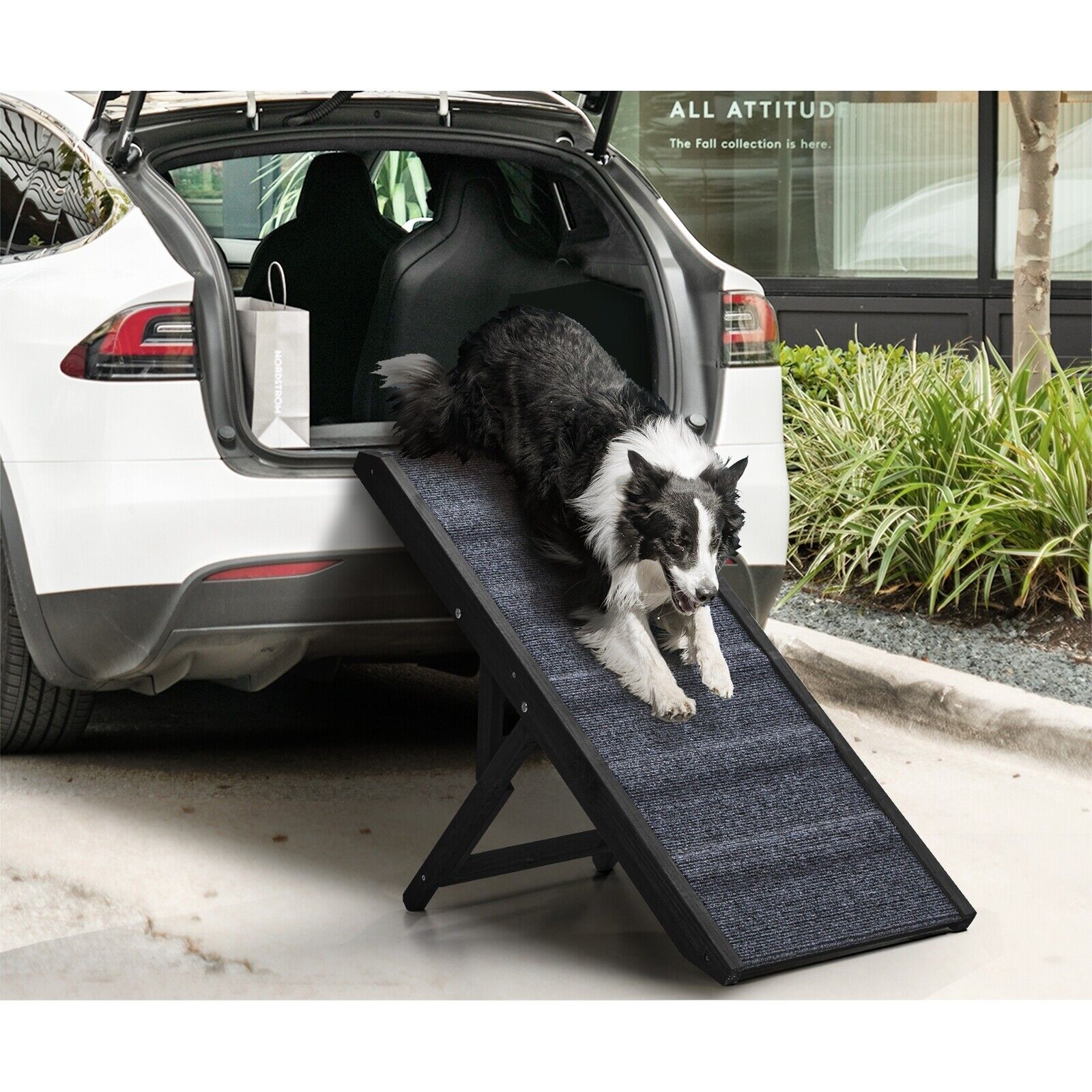 90cm Foldable Height Adjustable Dog Pet Ramp Stairs Bed Sofa Car