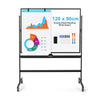 120cm x 90cm Mobile Magnetic Double-Sided Reversible Whiteboard- Black