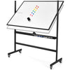 120cm x 90cm Mobile Magnetic Double-Sided Reversible Whiteboard- Black